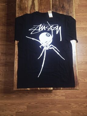 Stussy Men's "Arachnid" Black Graphic Tee